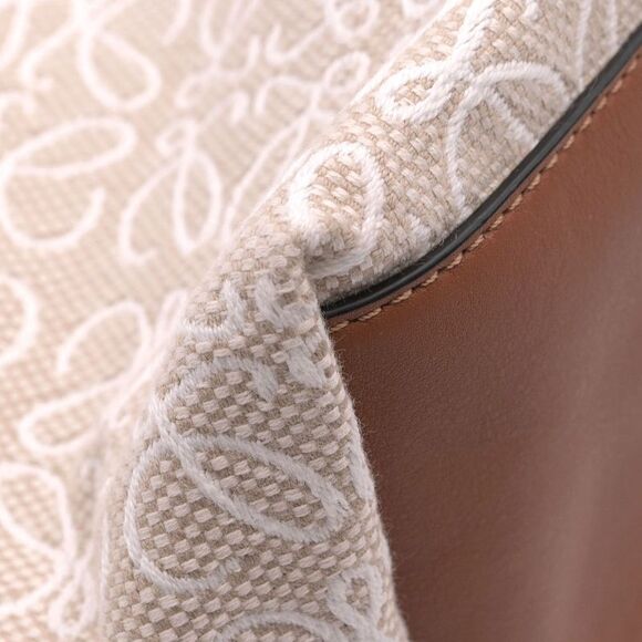 Loewe Cuy Bag Jacquard Calf Leather Beige Tan Brown Handbag - Picture 7 of 8